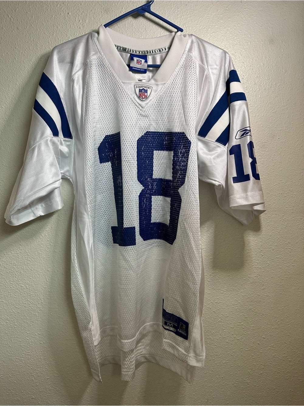 NFL Peyton Manning Indianapolis Colts Jersey #18 White and Blue